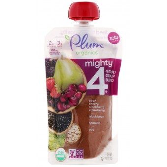 Mighty 4 - 有機啤梨、車厘子、黑莓、士多啤梨、黑豆、菠菜 113g