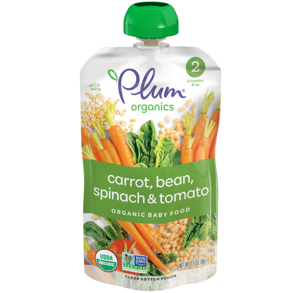Organic Carrot, Beans, Spinach & Tomato 99g - Plum Organics - BabyOnline HK