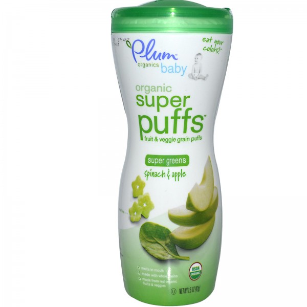 Organic Super Puffs – Super Green (Spinach & Apple) - Plum Organics - BabyOnline HK