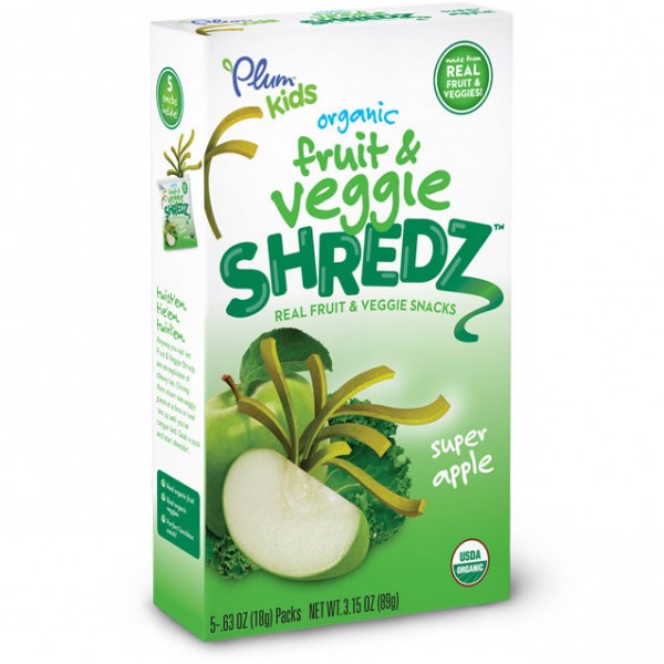 Fruit & Veggie Shredz - Super Apple (5 packs) - Plum Organics - BabyOnline HK