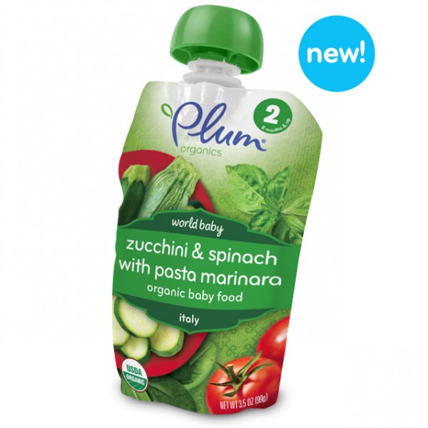 Stage 2 World Baby - Organic Zucchini & Spinach with Pasta Marinara 99g - Plum Organics - BabyOnline HK