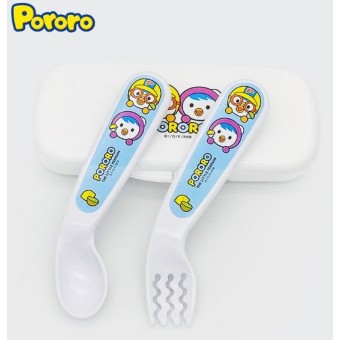 Pororo - Spoon and Fork with Case (Blue)