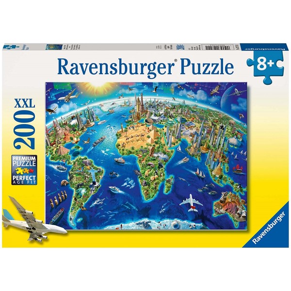 200 XXL Puzzle - World Landmark Map - Ravensburger - BabyOnline HK