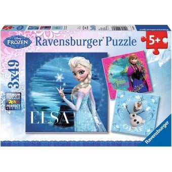 Disney Frozen (Elsa, Anna & Olaf) - Puzzle (3 x 49)