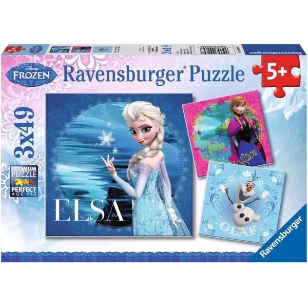迪士尼《冰雪奇緣》(Elsa, Anna & Olaf) - 拼圖 (3 x 49) - Ravensburger - BabyOnline HK