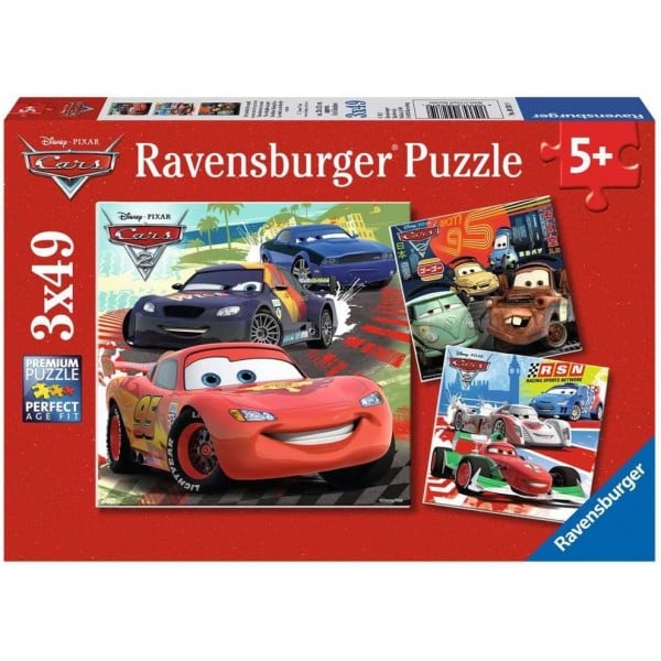 迪士尼汽車總動員 (Worldwide Racing Fun) - 拼圖 (3 x 49) - Ravensburger - BabyOnline HK