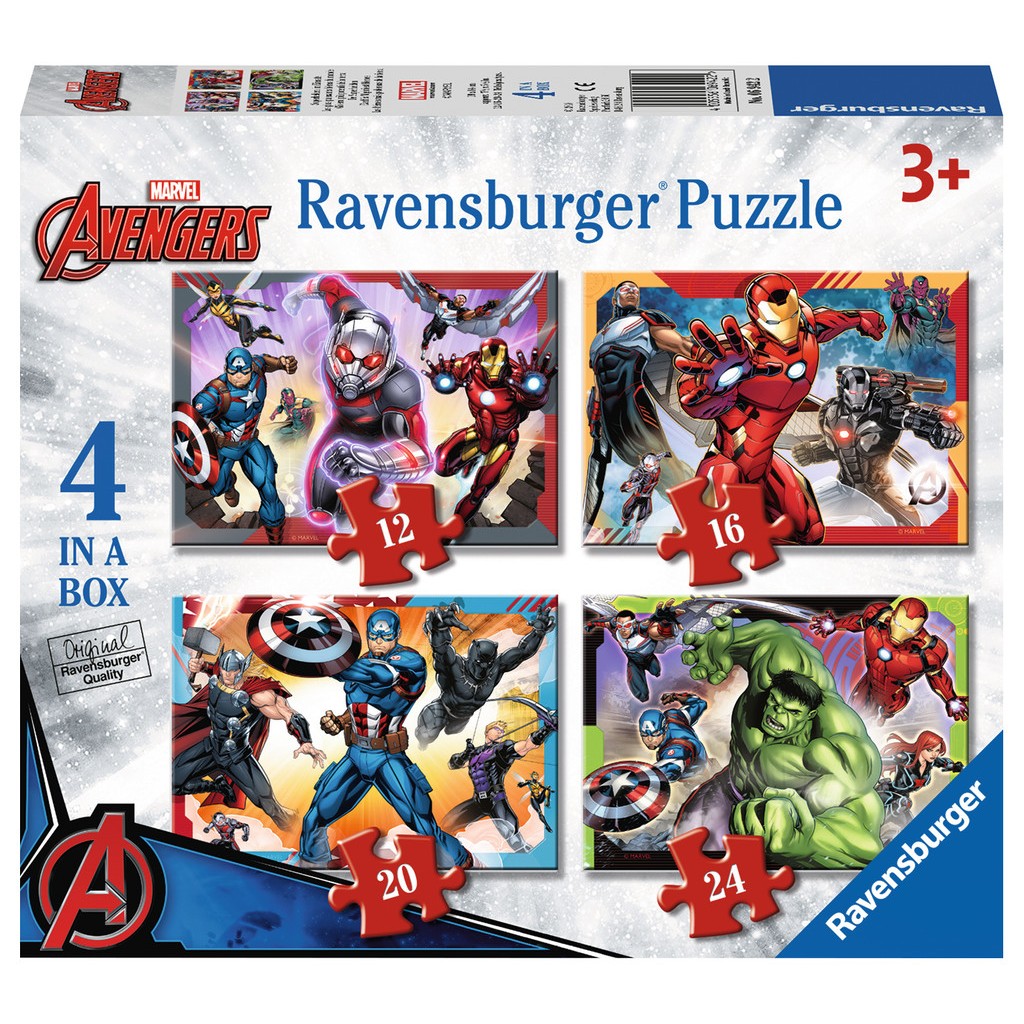 3D Puzzle Super 4 x 24-teilig Marvel Avengers Puzzle Pack Set 