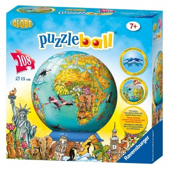 Children's World Map Puzzle Ball (108 pieces)