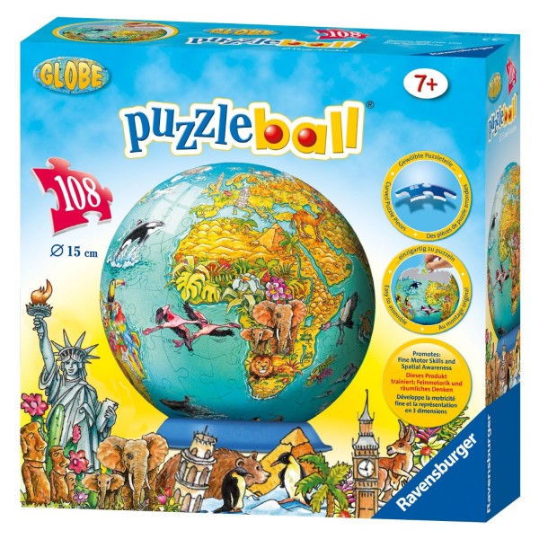 Children's World Map Puzzle Ball (108 pieces) - Ravensburger - BabyOnline HK