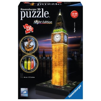 3D Puzzle - Big Ben London Night Edition (216 pieces)