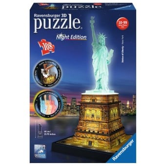 3D Puzzle - Statue of Liberty Night Edition (108 pieces)