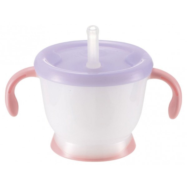 Aqulea - Straw Training Mug 150ml - Purple/Pink - Richell - BabyOnline HK