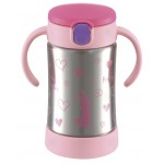 TLI - Stainless Steel Straw Bottle 300ml (Pink) - Richell - BabyOnline HK