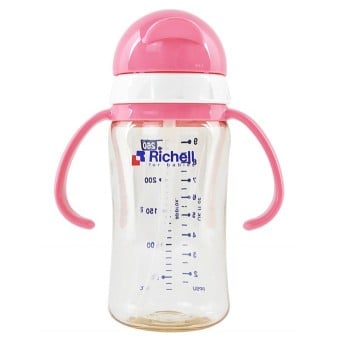 PPSU 吸管型奶瓶 260ml (粉紅色)
