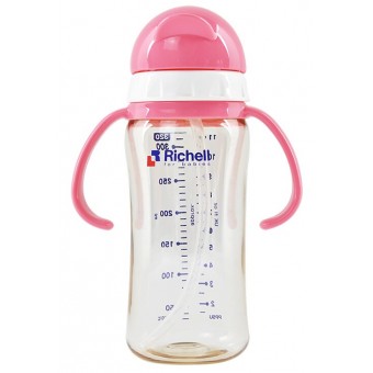 PPSU Straw Bottle 320ml (Pink)