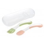 TLI - Easy-Grip Spoon & Fork with Case - Richell - BabyOnline HK