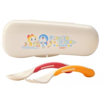 Doraemon - Easy-Grip Spoon & Fork with case