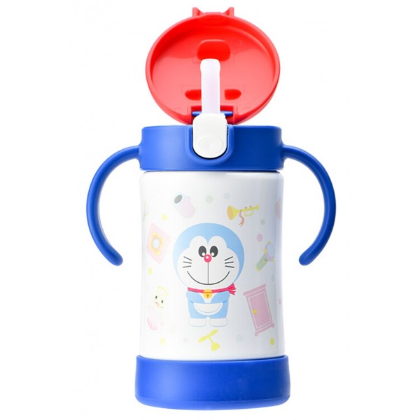 TLI - Doraemon Stainless Steel Straw Bottle 300ml (Red/Blue) - Richell - BabyOnline HK
