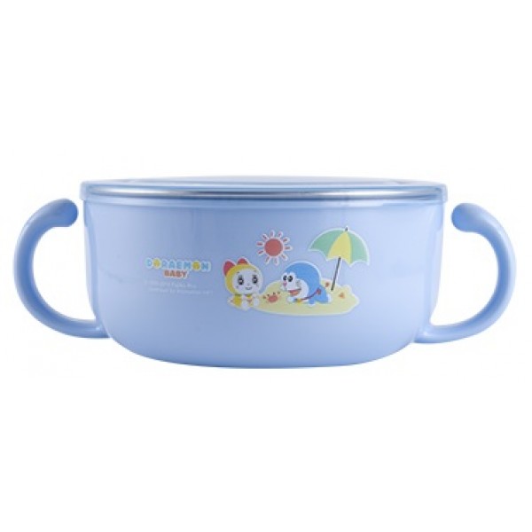 Doraemon - Stainless Steel Bowl 620ml with Lid + Spoon (Blue) - Richell - BabyOnline HK