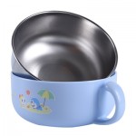 Doraemon - Stainless Steel Bowl 620ml with Lid + Spoon (Blue) - Richell - BabyOnline HK