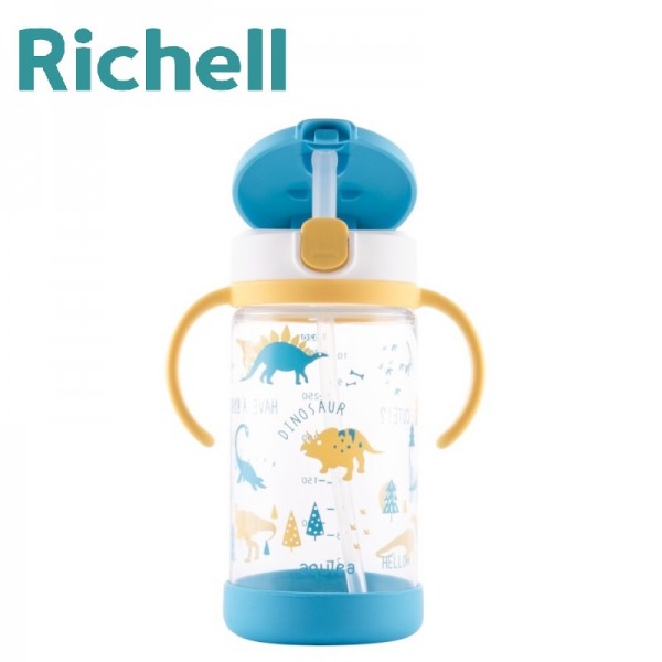 Richell - Aqulea - Straw Bottle Mug 320ml (Dino) - Richell - BabyOnline HK