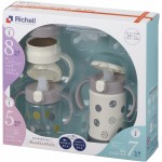 Richell - TLI 三階段訓練杯+不鏽鋼杯套裝 SD (灰色) - Richell - BabyOnline HK