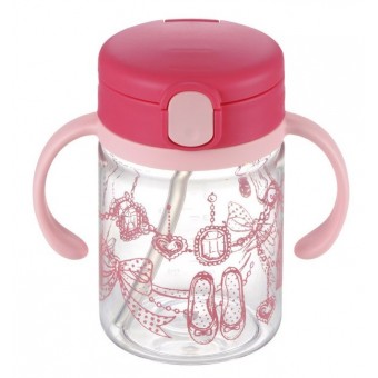 Cup de Mug - Clear Straw Bottle Mug (Pink) 200ml