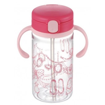 Cup de Mug - Clear Straw Bottle Mug (Pink) 320ml