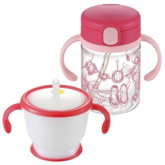 Cup de Mug - Clear Straw Bottle Mug Set (Pink)
