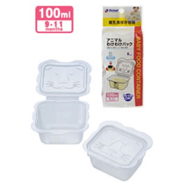 Animal Baby Food Container 100ml (8 pcs) - Richell - BabyOnline HK