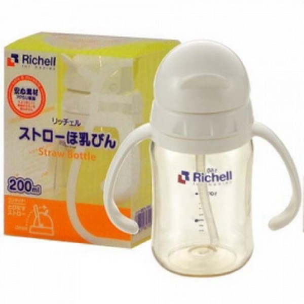 PPSU Straw Bottle 200ml - Richell - BabyOnline HK