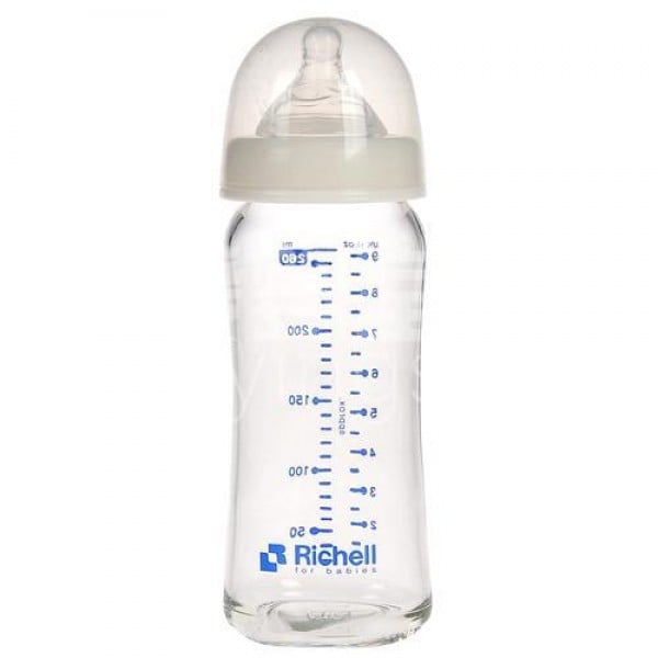 Wide-neck Glass Bottle α 260ml - Richell - BabyOnline HK