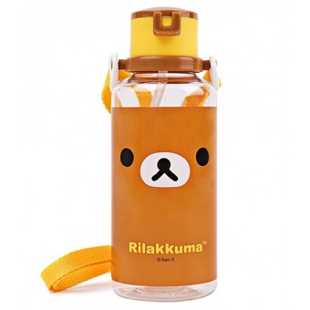 Rilakkuma - BPA Free 吸管水樽連揹帶 380ml 