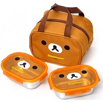 鬆弛熊 - 不鏽鋼餐盒(兩個)連袋