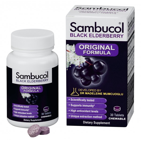Black Elderberry Immune System Support (30 Chewable Tablets) - Sambucol - BabyOnline HK