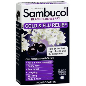 Sambucol Black Elderberry Cold Flu - (30 Quick Dissolve Tablets)  (USA)