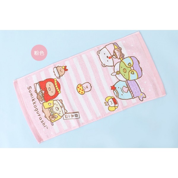 Sumikko Gurashi - Towel 28 x 53cm (Pink Stripe) - San-X - BabyOnline HK