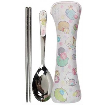 Sumikko Gurashi - 304 Stainless Steel Spoon & Chopstick with Holder Bag