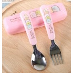 Sumikko Gurashi - Spoon & Fork with Case (Pink) - San-X - BabyOnline HK