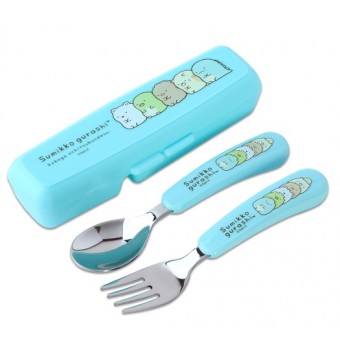 Sumikko Gurashi - Spoon & Fork with Case (Blue)
