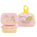 Sumikko Gurashi - Food Container x 2 with Pull-string Bag (Pink) - San-X - BabyOnline HK
