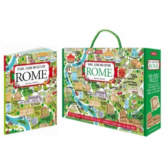 Shaped Puzzle + Book - Travel, Learn and Explore Rome