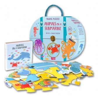 Travel Puzzle - Book + Giant Puzzle - Animals on a Submarine