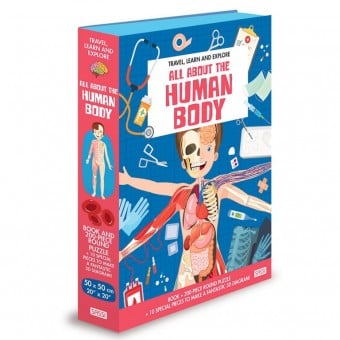 Puzzle + Book - Travel, Learn and Explore - All About the Human Body
