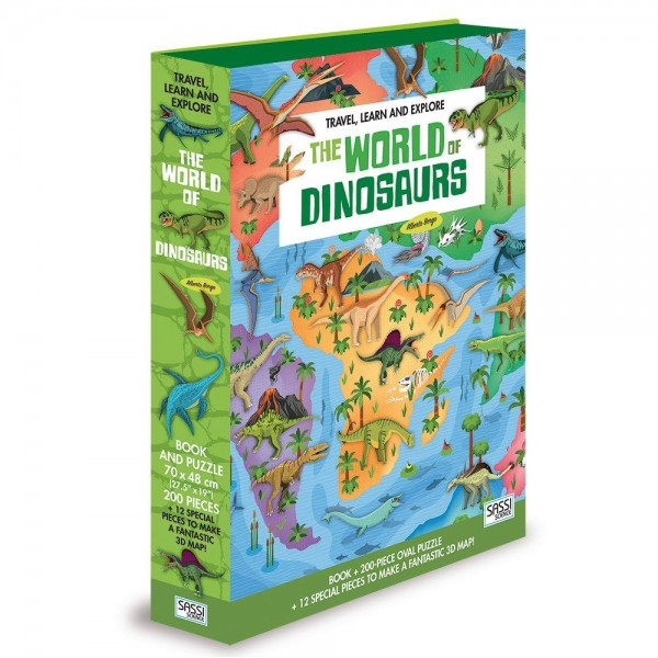 Puzzle + Book - Travel, Learn and Explore - The World of Dinosaurs - Sassi Junior - BabyOnline HK