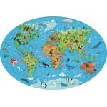 Shaped Puzzle + Book - Travel, Learn and Explore - Endangered Animals - Sassi Junior