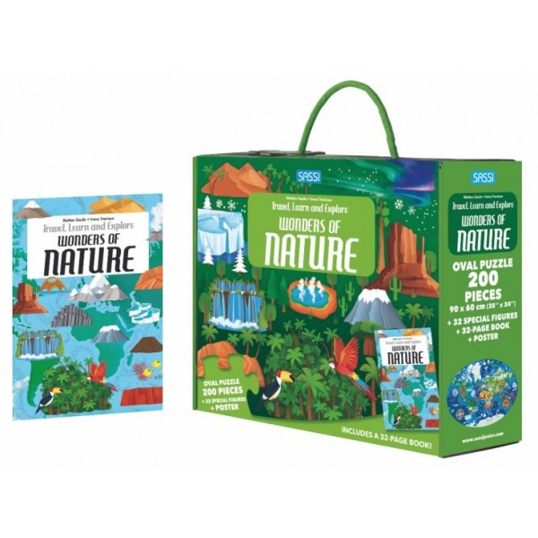 Shaped Puzzle + Book - Travel, Learn and Explore - Wonders of Nature - Sassi Junior - BabyOnline HK