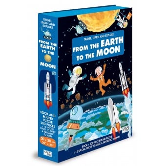 Puzzle + Book - Travel, Learn and Explore - From the Earth to the Moon