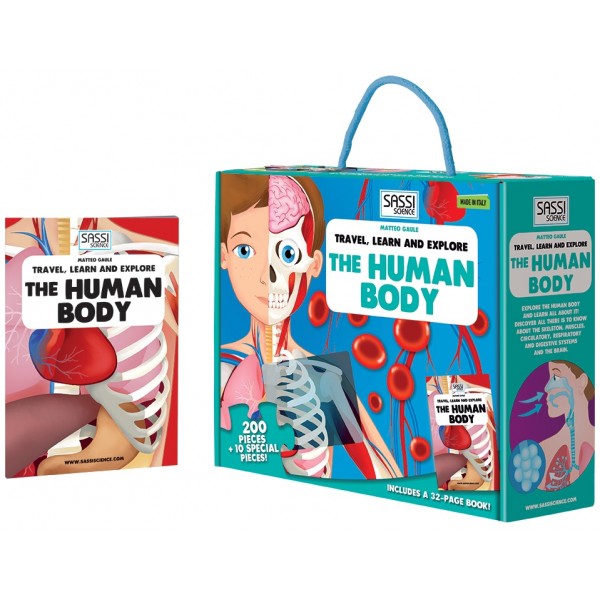 Shaped Puzzle + Book - Travel, Learn and Explore The Human Body - Sassi Junior - BabyOnline HK
