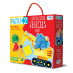 Book + Puzzle - Construction Vehicles Shapes - Sassi Junior - BabyOnline HK